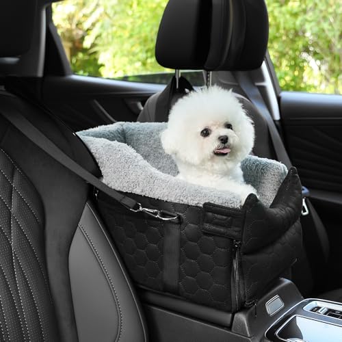 AtawLege Hunde-Autositz in der Mittelkonsole, abnehmbarer, waschbarer Hunde-Sitz, verstellbare Sicherheitsgurte und integrierte Leine, Haustier-Autositz, tragbare Welpentrage mit Kissen für kleine AtawLege Hunde-Autositz in der Mittelkonsole, abnehmbarer, waschbarer Hunde-Sitz, verstellbare Sicherheitsgurte und integrierte Leine, Haustier-Autositz, tragbare Welpentrage mit Kissen für kleine von AtawLege