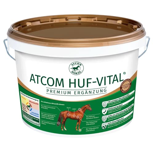 Atcom Huf-Vital 10kg - Mineralfutter zur Verbesserung der Hufqualität und des Hornwachstums bei Hufproblemen für Pferde von Atcom