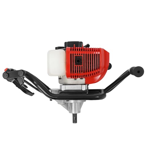 2-Takt-Gasmotor für Erdbohrer Erdlochbohrer Pfostenlochgräber Bagger Pfahlbohrer Motorerdbohrer Benzin Erdbohrer Gartenbohrer Erdbohrgerät Pfahlbohrer Ausgenommen Bohrkronen 6500 ± 200rpm Einstellbare von Atnhyruhd