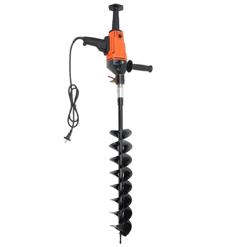 Atnhyruhd Elektrisch Erdbohrer Gartenbohrer Pfahlbohrer Brunnenbohrer Erdbohrgerät Spiralbohrer mit Bohrer 120mm Gebürsteter Motor 1900W 220V von Atnhyruhd