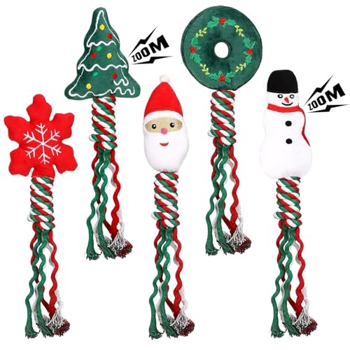 Atuoxing 5Pcs Hundespielzeug Weihnachten Quietschend, Weihnachts Kauspielzeug Hunde Geschenke, Interaktives Seil Baumwolle Weihnachtsspielzeug Hund Atuoxing 5Pcs Hundespielzeug Weihnachten Quietschend, Weihnachts Kauspielzeug Hunde Geschenke, Interaktives Seil Baumwolle Weihnachtsspielzeug Hund von Atuoxing