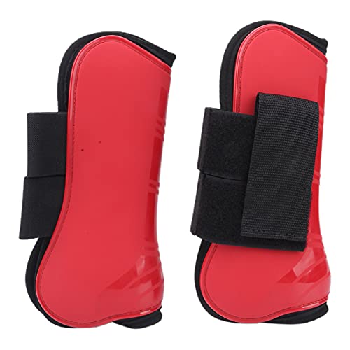 Atyhao 2 Stück Pferdesehnenstiefel, Vorne oder Hinten Pferde Bein Schutz Stiefel PU-Schutz Wrap Guard Zum Reiten Stoßdämpfender Spring Schutz[Front M] Reitsport Turnierjackets von Atyhao