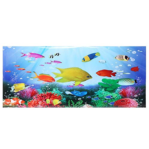 Atyhao Aquarium Poster, Clownfisch Hintergrund Poster Dekorative Aquarium Terrarium Hintergrund Poster Verdicken PVC Adhesive Static Cling Wallpaper Sticker[122×50cm] Hintergründe von Atyhao