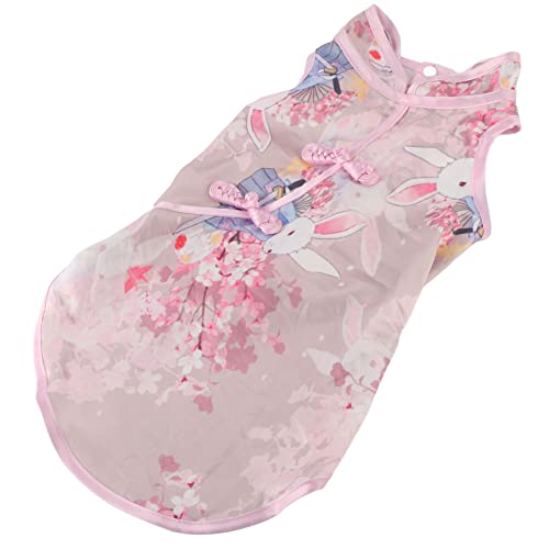 Atyhao Cheongsam-Kleid für Kleine Haustiere, Klassisches Lässiges Qipao-Kleid für Kleine Haustiere aus Baumwolle für Geburtstagsfeiern, Wochenendpartys (XL) von Atyhao