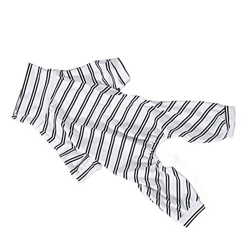 Atyhao Gestreifter Hundepyjama, Modischer Haustier-Overall mit Hohem Kragen Zum Täglichen Laufen (XS) von Atyhao