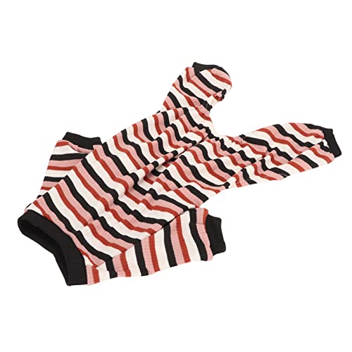 Atyhao Gestreifter Pyjama für Haustiere, Polyester-Hundekleidung, Overall, Weich, Maschinenwaschbar, Leicht, Warm für Zuhause (S) von Atyhao