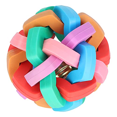 Gummiball Spielzeug, Buntes Weiches Interaktives TPR Ballkauspielzeug mit Innen Glocke für Hunde Mini Schweine[L] Plüschspielzeug von Atyhao