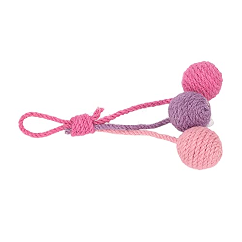 Atyhao Hängender Katzen-Sisal-Ball, Wechselwirkendes Hängendes Sisal-Ball-Katzen-Spielzeug Bunt für Innen (Rosa Rose Lila) von Atyhao