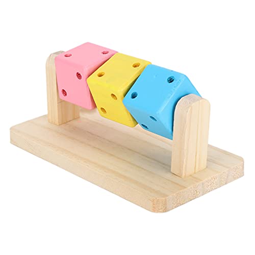 Atyhao Hamster Kauspielzeug, Holzplattform Zähneknirschen Spielzeug Übung Intelligenz Training Bunter Holzblock für Kleintiere Chinchilla Gerbil GuineaSpielzeug von Atyhao