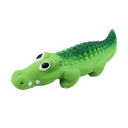 Hund Latex Spielzeug, 8,3 Zoll Cartoon Krokodil Latex Quietschendes Spielzeug Pet Chew Molar Spielzeug für Welpen Hunde Zähne ZahnreinigungQuietschspielzeug von Atyhao