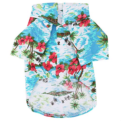 Atyhao Hunde Hemd, hawaiianische Art Haustier Kleidung Hunde Kleidung Anzug mit Kokosnussbaum Druck für kleine Haustier Hunde Katze(L) von Atyhao
