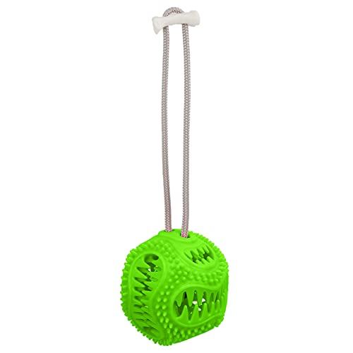 Hunde kauen Spielzeug Ball, Gummibissfester Ball Futterspender Zahnreinigung Ball Übungsspiel mit Seil für Hunde welpen Katzen[Grün] Kauspielzeug von Atyhao