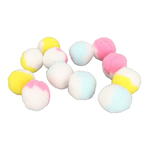 Atyhao Katzen-Plüschbälle, Flexibel, Bissfest, Leises Spiel, 12 Stück, Bietet übungssicheren Katzenkau-Plüschball für Kätzchen Zum Training (4,5 cm/1 8 Zoll Zusammenstoßende Farben) von Atyhao