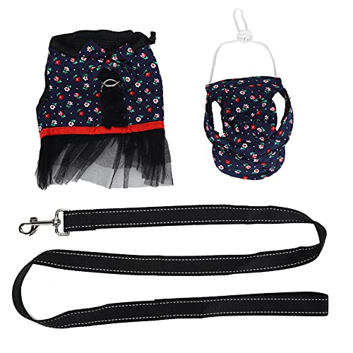 Mini Schwein Harness Leine, Haustier Schwein Westenkleid mit Leine und Mütze Fluchtbeweis Haustier Gehen Harness Strap (Kleine Blumen)[S] Halsbänder von Atyhao