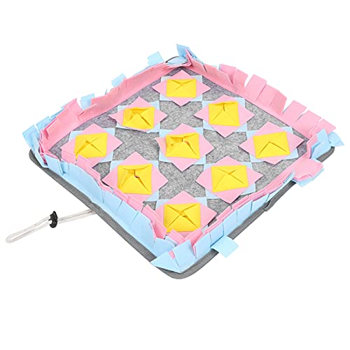 Schnüffel Matte, Haustier Interaktive Nahrungssuche Puzzle Decke Schnüffelmatte Quadratisches Training Langsames Essen Angstfreigabematte für Haustier Hund Schwein[Rosa] Futtermatten von Atyhao