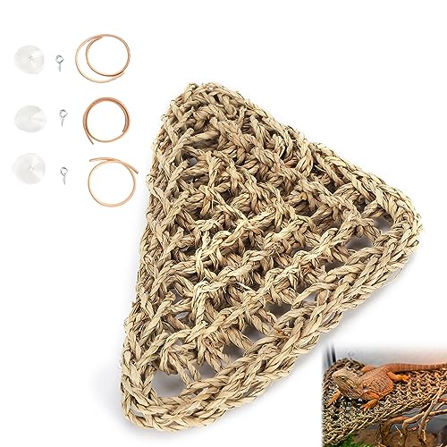 Atyhao Triangle Reptile Hammock Eidechsenliege, Reptile Hammock Reptile Lounger Reptile Bed Dreieckige Eidechsenliege Naturrasen Reptilien Hängematte [S] Kleintierbetten von Atyhao