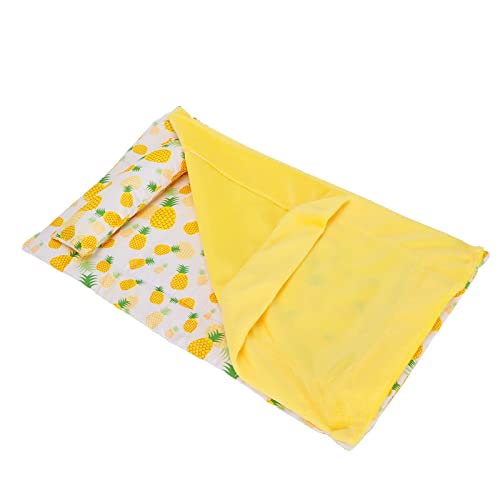 Bett für Bartagamen, Reptilienschlafsack aus Plüschstoff für Bartagamen (Ananas + gelbe Steppdecke) von Atyhao