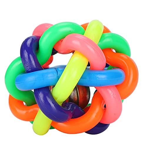 Gummi Bell Ball Spielzeug, 3 Zoll Bunte Weiche TPR Ball Kauen Interaktives Spielzeug mit Innenglocke für Hunde Mini Schweine[7.5cm] Heftklammern von Atyhao