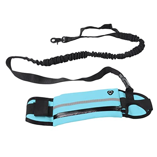 Laufhalsband für Hunde, Gürteltasche, Freihändig, Reflektierend, Flexibel, Abnehmbar, mit Reißverschlusstasche, Taille, Hundehalsband für Heimtierbedarf (Himmelblau) von Atyhao