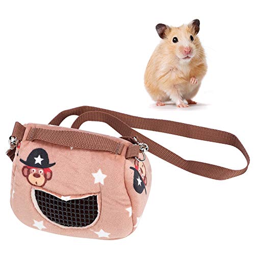 Tragetasche für Haustiere, tragbare atmungsaktive ausgehende Hamster-Tasche Kaffee-Flanell tragbare tragbare atmungsaktive ausgehende Haustier-Hamster-Tragetasche für kleine Haustiere von Atyhao