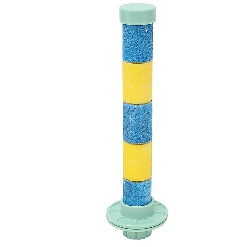 Vogelkäfigständer, Metallkern-Papageienquarz-Sandstange für Vögel, Natürlich, Langlebig, für Wellensittiche und Nymphensittiche (Blau Gelb) von Atyhao