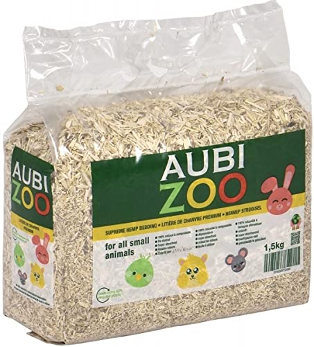 AubiZoo Premium Hanf Einstreu für Kleintiere 1,5 kg Hanf Einstreu Hamster Einstreu Meerschweinchen Einstreu Kaninchen Einstreu von Aubiose