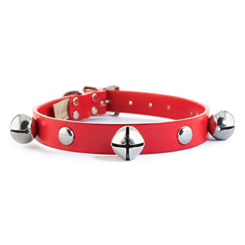 Auburn Leathercrafters Jingle Bell Hundehalsband mit Nieten, festlich, verstellbares Accessoire, bequeme Passform, Design für Feiertage, 50,8–61 cm von Auburn leathercrafters