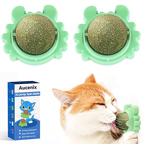 Aucenix Katzenminze Balls Spielzeug für Katze, Katzenminze Wandroller für Katzenlecken, Zahnreinigung Dentales essbares Kätzchenspielzeug, Natürliches drehbares Katzenspielzeug (2 Stück Grün) Aucenix Katzenminze Balls Spielzeug für Katze, Katzenminze Wandroller für Katzenlecken, Zahnreinigung Dentales essbares Kätzchenspielzeug, Natürliches drehbares Katzenspielzeug (2 Stück Grün) von Aucenix
