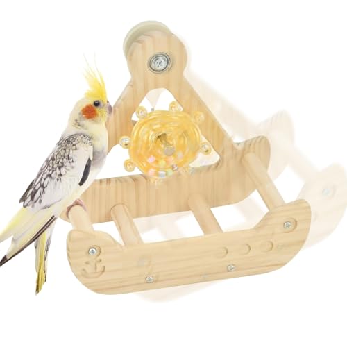 Holz Wellensittich Schaukel Vogelspielzeug Hängespielzeug Vogelspielplatz Geeignet Für Vogelkäfige, Intelligenzspielzeug Für Wellensittiche, Nymphensittiche & Kleine Papageien von Audio frequency%