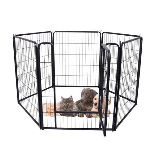 AufuN 6-TLG Welpenauslauf faltbares Freilaufgehege Tierlaufstall 80cm hoch, Automatische Verriegelung, Laufgitter Welpenlaufstall mit Tür für Hunde, Kaninchen, Kleintiere, Katze AufuN 6-TLG Welpenauslauf faltbares Freilaufgehege Tierlaufstall 80cm hoch, Automatische Verriegelung, Laufgitter Welpenlaufstall mit Tür für Hunde, Kaninchen, Kleintiere, Katze von AufuN