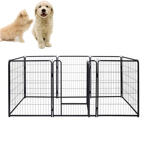 AufuN 8-TLG Welpenauslauf faltbares Freilaufgehege Tierlaufstall 80cm hoch, Automatische Verriegelung, Laufgitter Welpenlaufstall mit Tür für Hunde, Kaninchen, Kleintiere, Katze AufuN 8-TLG Welpenauslauf faltbares Freilaufgehege Tierlaufstall 80cm hoch, Automatische Verriegelung, Laufgitter Welpenlaufstall mit Tür für Hunde, Kaninchen, Kleintiere, Katze von AufuN