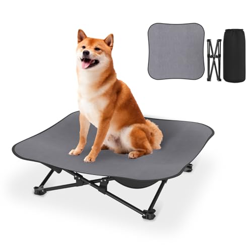 AufuN Faltbares Hundebett Katzenbett 68x68x21cm, Erhöhtes Atmungsaktiv Haustierliege Hundeliege Haustierbett für Indoor & Outdoor Camping, Garten, Terrasse, Wohnung Robustes Polyester, Grau AufuN Faltbares Hundebett Katzenbett 68x68x21cm, Erhöhtes Atmungsaktiv Haustierliege Hundeliege Haustierbett für Indoor & Outdoor Camping, Garten, Terrasse, Wohnung Robustes Polyester, Grau von AufuN
