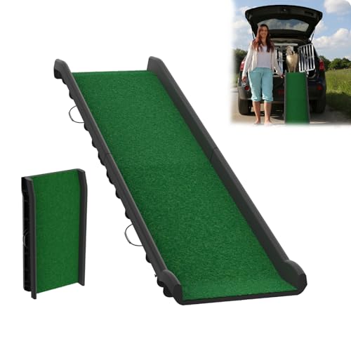 AufuN Klappbare Hunderampe mit Kunstrasen, Robuste Auto Hundetreppe für Haustiere, Anti-Rutsch, Kofferraum Hundeautorampe Einstiegshilfe Haustiertreppe für Große & Kleine, bis 90 kg, 156x40cm, Grün AufuN Klappbare Hunderampe mit Kunstrasen, Robuste Auto Hundetreppe für Haustiere, Anti-Rutsch, Kofferraum Hundeautorampe Einstiegshilfe Haustiertreppe für Große & Kleine, bis 90 kg, 156x40cm, Grün von AufuN