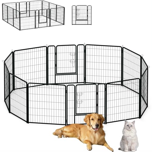 Aufun 12-Gitter Freilaufgehege Welpenauslauf faltbares Tierlaufstall, Automatische Verriegelung, Laufgitter Welpenfreigehege Hundegehege mit Tür für Hunde, Kaninchen, Kleintiere, Katze, je 80x80cm Aufun 12-Gitter Freilaufgehege Welpenauslauf faltbares Tierlaufstall, Automatische Verriegelung, Laufgitter Welpenfreigehege Hundegehege mit Tür für Hunde, Kaninchen, Kleintiere, Katze, je 80x80cm von AufuN