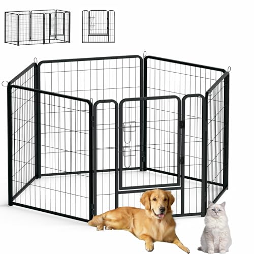 Aufun 6-Gitter Freilaufgehege Welpenauslauf faltbares Tierlaufstall, Automatische Verriegelung, Laufgitter Welpenfreigehege Hundegehege mit Tür für Hunde, Kaninchen, Kleintiere, Katze, je 80x80cm Aufun 6-Gitter Freilaufgehege Welpenauslauf faltbares Tierlaufstall, Automatische Verriegelung, Laufgitter Welpenfreigehege Hundegehege mit Tür für Hunde, Kaninchen, Kleintiere, Katze, je 80x80cm von AufuN