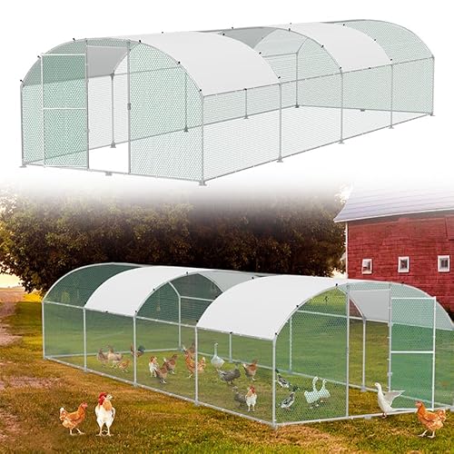 Aufun Freilaufgehege 3x8x2m Hühnerstall Haustierkäfig Freigehege, Verzinkter Stahlrahmen Bogenaufsatz Hühnerkäfig Voliere mit Dachplane Sonnenschutzdach Winterfest für Heimtiergehege Vogelkäfig Aufun Freilaufgehege 3x8x2m Hühnerstall Haustierkäfig Freigehege, Verzinkter Stahlrahmen Bogenaufsatz Hühnerkäfig Voliere mit Dachplane Sonnenschutzdach Winterfest für Heimtiergehege Vogelkäfig von AufuN