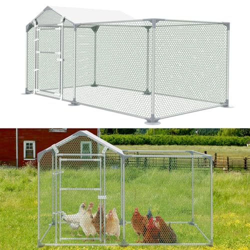 Aufun Freilaufgehege Hühnerstall Außengehege mit Schloss, Kleintierstall Hühnerhaus PVC-beschichtetes Schatten Dach für Haustierkäfig Vogelkäfig Kleintiere,Verzinkter Stahlrahmen(200x100x150cm Aufun Freilaufgehege Hühnerstall Außengehege mit Schloss, Kleintierstall Hühnerhaus PVC-beschichtetes Schatten Dach für Haustierkäfig Vogelkäfig Kleintiere,Verzinkter Stahlrahmen(200x100x150cm von AufuN