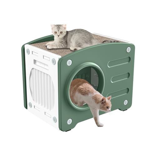 Aufun Katzenhaus Outdoor zum Spielen und Ausruhen, 55x41x46cm Katzenhäuschen für Draußen, Schutzhütte, Wasserdicht und Wetterfest, Robuste Katzenhütte Winterfest Isolierte, Easy-Clean, Grün Aufun Katzenhaus Outdoor zum Spielen und Ausruhen, 55x41x46cm Katzenhäuschen für Draußen, Schutzhütte, Wasserdicht und Wetterfest, Robuste Katzenhütte Winterfest Isolierte, Easy-Clean, Grün von AufuN