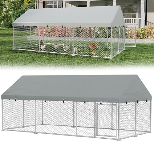 Aufun Outdoor Hundezwinger 250x200x165cm mit Überdachung Hundehütte Zwinger Hundekäfig Verzinkter Stahl Hundehaus Tierlaufstall Freilaufgehege Verschließbares Riegelsystem für Hunde Hühner Geflügel Aufun Outdoor Hundezwinger 250x200x165cm mit Überdachung Hundehütte Zwinger Hundekäfig Verzinkter Stahl Hundehaus Tierlaufstall Freilaufgehege Verschließbares Riegelsystem für Hunde Hühner Geflügel von AufuN