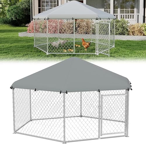 Aufun Outdoor Hundezwinger 280x250x165cm mit Überdachung Hundehütte Zwinger Hundekäfig Verzinkter Stahl Hundehaus Tierlaufstall Freilaufgehege Verschließbares Riegelsystem für Hunde Hühner Geflügel Aufun Outdoor Hundezwinger 280x250x165cm mit Überdachung Hundehütte Zwinger Hundekäfig Verzinkter Stahl Hundehaus Tierlaufstall Freilaufgehege Verschließbares Riegelsystem für Hunde Hühner Geflügel von AufuN