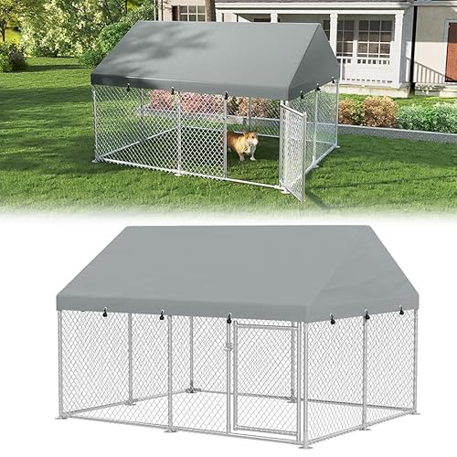 Aufun Outdoor Hundezwinger 400x200x165cm mit Überdachung Hundehütte Zwinger Hundekäfig Verzinkter Stahl Hundehaus Tierlaufstall Freilaufgehege Verschließbares Riegelsystem für Hunde Hühner Geflügel Aufun Outdoor Hundezwinger 400x200x165cm mit Überdachung Hundehütte Zwinger Hundekäfig Verzinkter Stahl Hundehaus Tierlaufstall Freilaufgehege Verschließbares Riegelsystem für Hunde Hühner Geflügel von AufuN