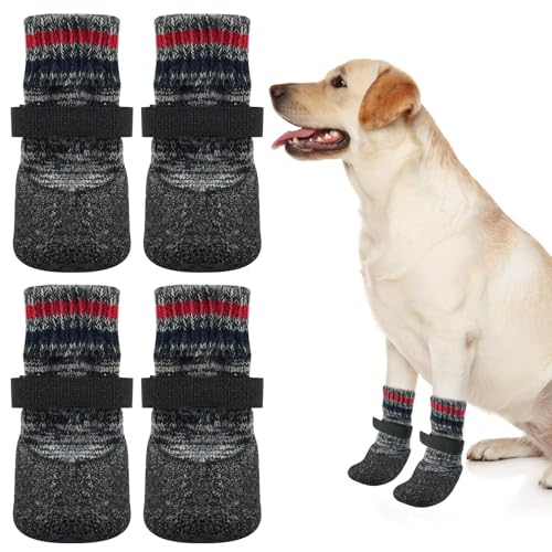 2 Pairs Hundeschuhe-Pfotenschutz,Doppelseitige Anti-Rutsch-Hundesocken,Pfotenschutz Gegen Lecken und RutschenHundeschuhe,Rutsch Socken für Hunde mit verstellbarem Klettverschluss,Pfotenschutz 2 Pairs Hundeschuhe-Pfotenschutz,Doppelseitige Anti-Rutsch-Hundesocken,Pfotenschutz Gegen Lecken und RutschenHundeschuhe,Rutsch Socken für Hunde mit verstellbarem Klettverschluss,Pfotenschutz von Auirshiky
