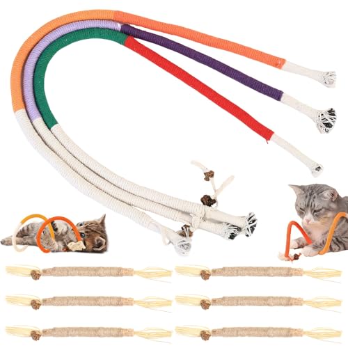 6 Packungen Kausticks für Katzen und 3 Stück Katzenminze Spielzeug | Interaktives Katzenspielzeug aus natürlichem Tapiokamehl, Kauspielzeug für die Zahnpflege von Katzen und Linderung von Langeweile. 6 Packungen Kausticks für Katzen und 3 Stück Katzenminze Spielzeug | Interaktives Katzenspielzeug aus natürlichem Tapiokamehl, Kauspielzeug für die Zahnpflege von Katzen und Linderung von Langeweile. von Auktransceler