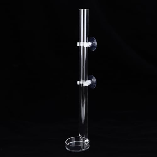 Aumotop Acryl-Aquarium-Futterspender, Stabiles Garnelenfisch-Futterrohr mit Tablett für Kristallgarnelen-Tropenfische (Rohrlänge 25cm) von Aumotop