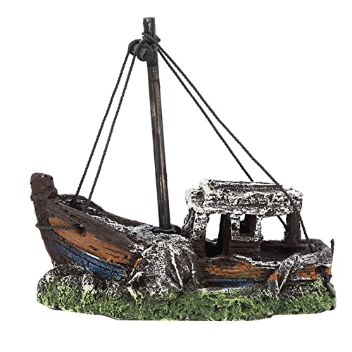 Aumotop Aquarium Schiffswrack Harz Dekoration Verstecken Haus Landschaft Ornament für Aquarium Simulation Bunte Verzierung Aumotop Aquarium Schiffswrack Harz Dekoration Verstecken Haus Landschaft Ornament für Aquarium Simulation Bunte Verzierung von Aumotop