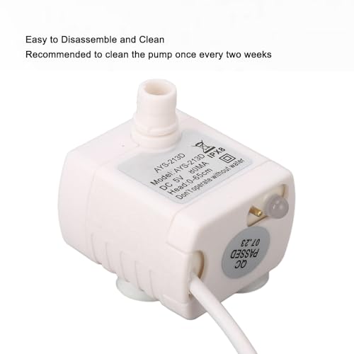 Haustier-Wasserbrunnenpumpe, Leise, Verhindert Trockenes Brennen, USB-betriebener Bürstenloser DC-Motor, Mini-Wasserspenderpumpe für Katzen Haustier-Wasserbrunnenpumpe, Leise, Verhindert Trockenes Brennen, USB-betriebener Bürstenloser DC-Motor, Mini-Wasserspenderpumpe für Katzen von Aumotop