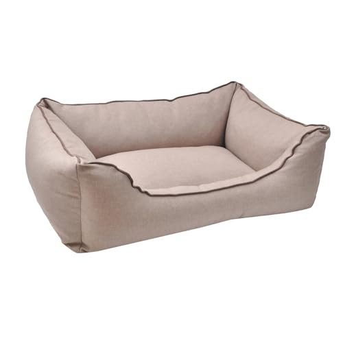 Aumüller Hundesofa Basic Line, Beige - 100 cm - Sofa für Hunde mit formstabilen Kissenrand | Herausnehmbares Kissen | Abnehmbarer Bezug | Gefertigt in Europa von Aumüller