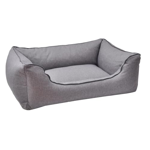 Aumüller Hundesofa Basic Line, Grau - 100 cm - Sofa für Hunde mit formstabilen Kissenrand | Herausnehmbares Kissen | Abnehmbarer Bezug | Gefertigt in Europa von Aumüller