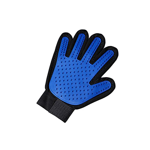 Aunye Fellpflege-Handschuh, Bürste Handschuh für Hunde, Katzen und Pferde - 1 Links- oder Rechtshänder - Massagehandschuh - Haarbürste - Tierhaare entfernen (Blau, Left) von Aunye