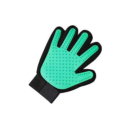 Aunye Fellpflege-Handschuh, Bürste Handschuh für Hunde, Katzen und Pferde - 1 Links- oder Rechtshänder - Massagehandschuh - Haarbürste - Tierhaare entfernen (Grün, Left) von Aunye